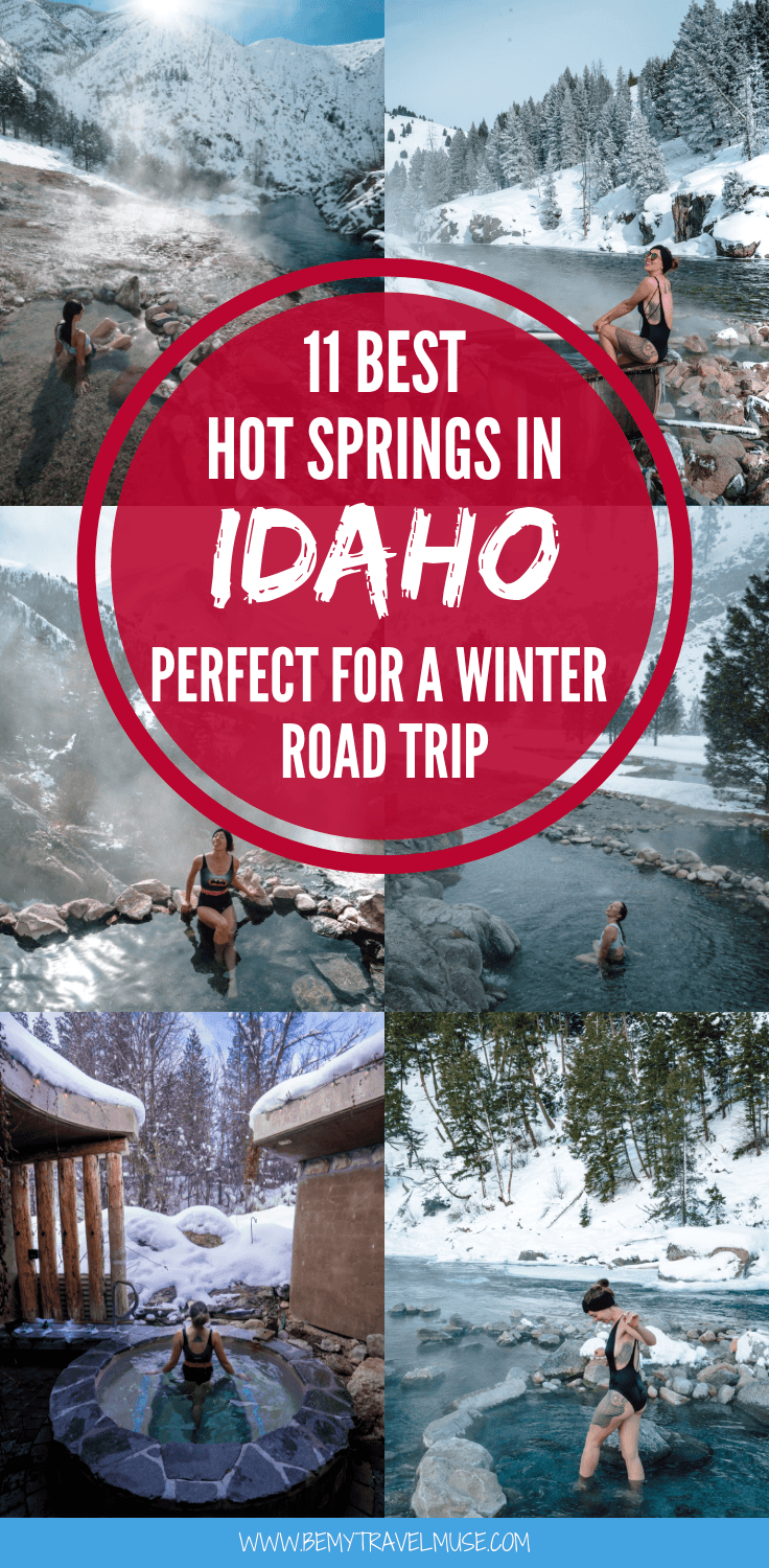Planning a winter road trip to Idaho? Here are 11 best hot springs that you cannot miss when in Idaho, especially in the winter. Accommodation and food tips, plus a map to help you plan your trip are all included in this post. #Idaho #HotSpring